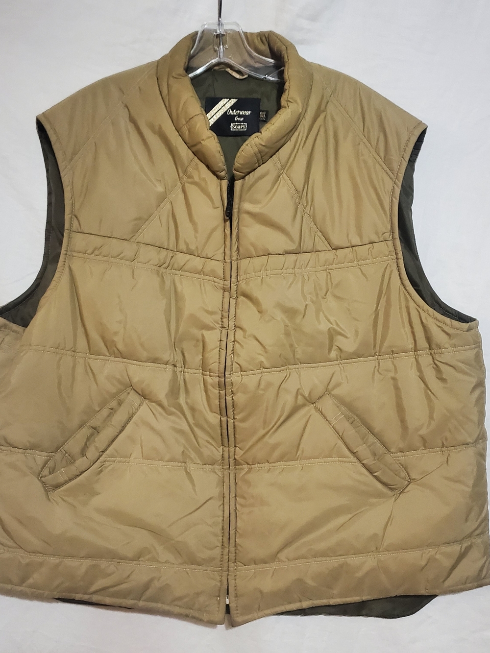 Vintage Weatherproof Khaki Quilted Men's Puffer Vest 3xl